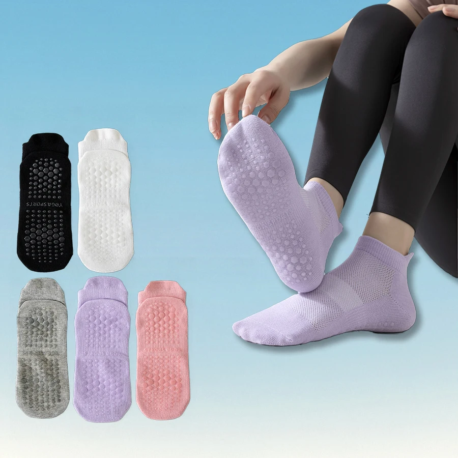 1 pair，Non Slip Pilates Socks with Grips for Women, Grip Socks for Yoga  Barefoot Workout Anti Skid Athletic Socks Ballet, danc