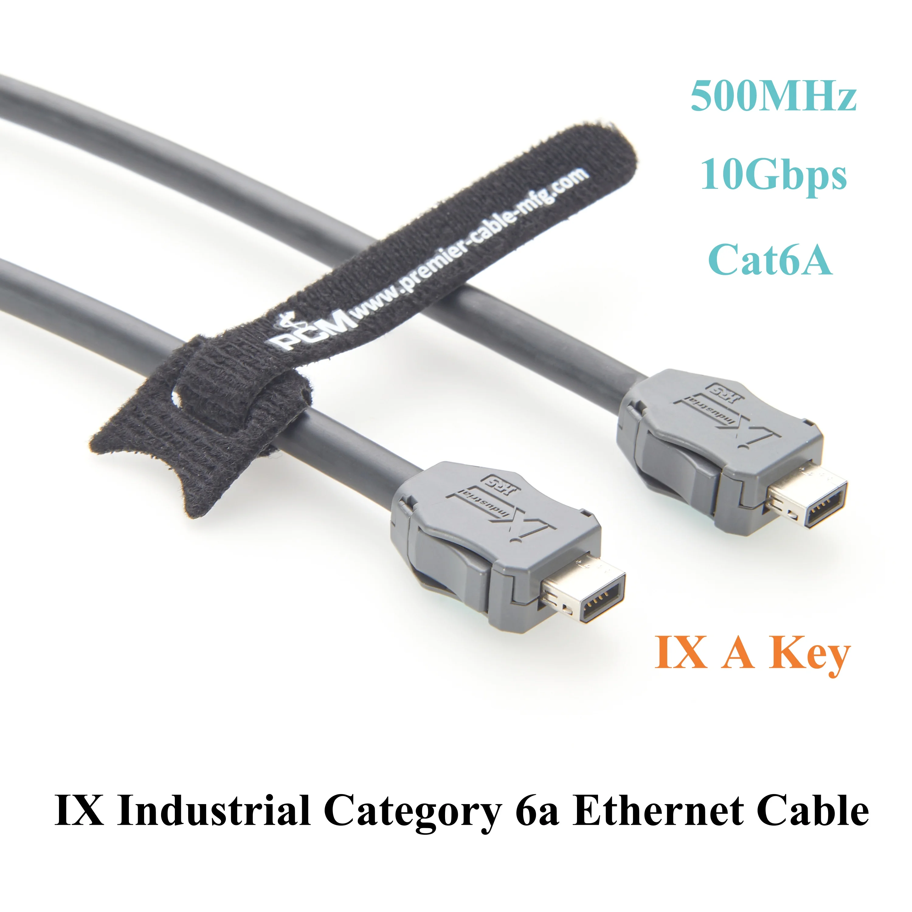 HRS IX40G-A-10S-CV IX Industrial Category 6a Ethernet Cable, IX A Key to IX A Key SFTP Double Shielded GigE Cable-TPU Jacket, 2M