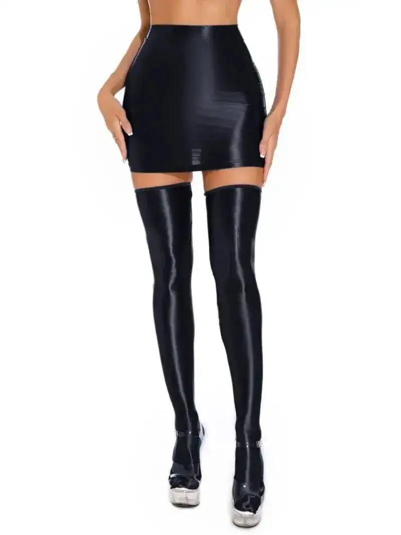 Glanzend Sexy Leuk Effen Kleur Casaul Pure Desire Stijl Korte Rok Geurvrij Nauwkeurige Maat Vormgeven Bandage Halve Rok Elegant 2VY2