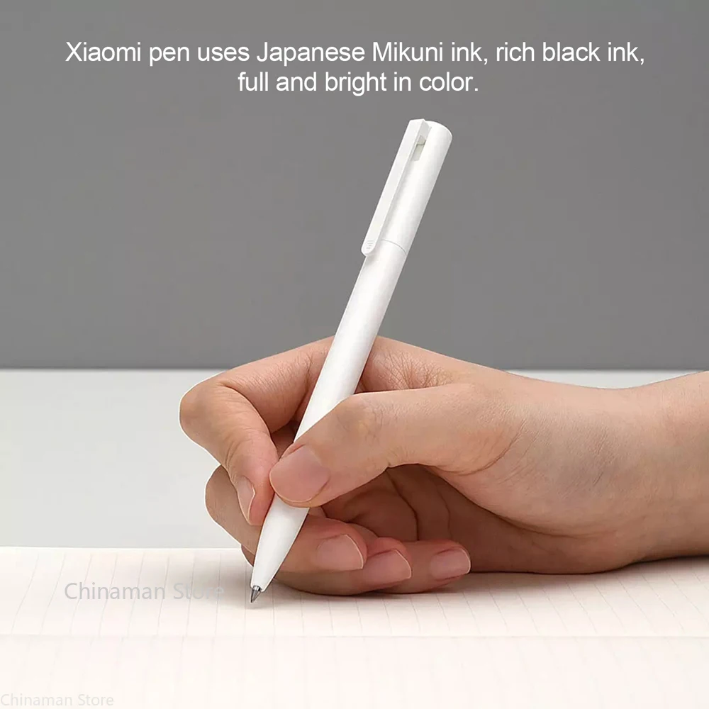 Xiaomi-Bolígrafo de Gel Mi Original de 0,5mm, recambio negro sin tapa, bolígrafo tipo bala suave suizo, Punta MIKRON, tinta japonesa OEM, recargas