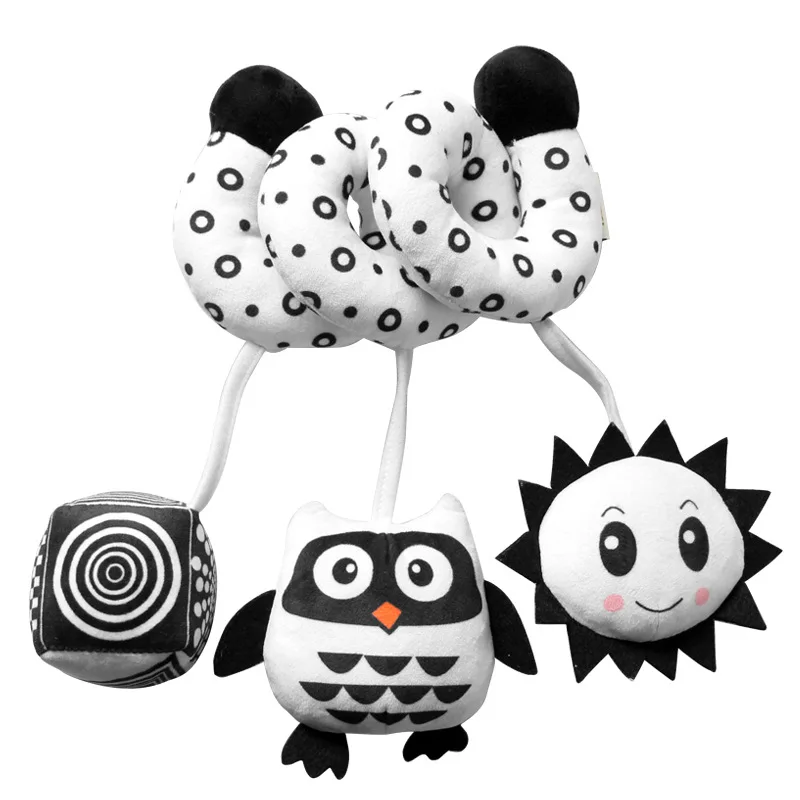 

New Cartoon Cute Animal Baby Bed Around Toys With Bed-bell Black And White Bees Bed Around Baby Toys Decorative Accessories