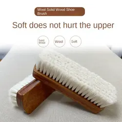 Soft Wool Shoe Cleaning Brush, Leather Care, Multifunctional Shoe Polish Brush, Boot Cleaner, Wooden Handle