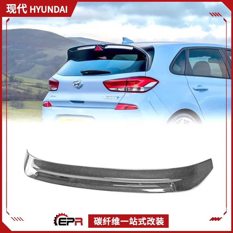 

Suitable for modern Hyundai i30N carbon fiber modification, original tail with top wing, spoiler fixed wind wing