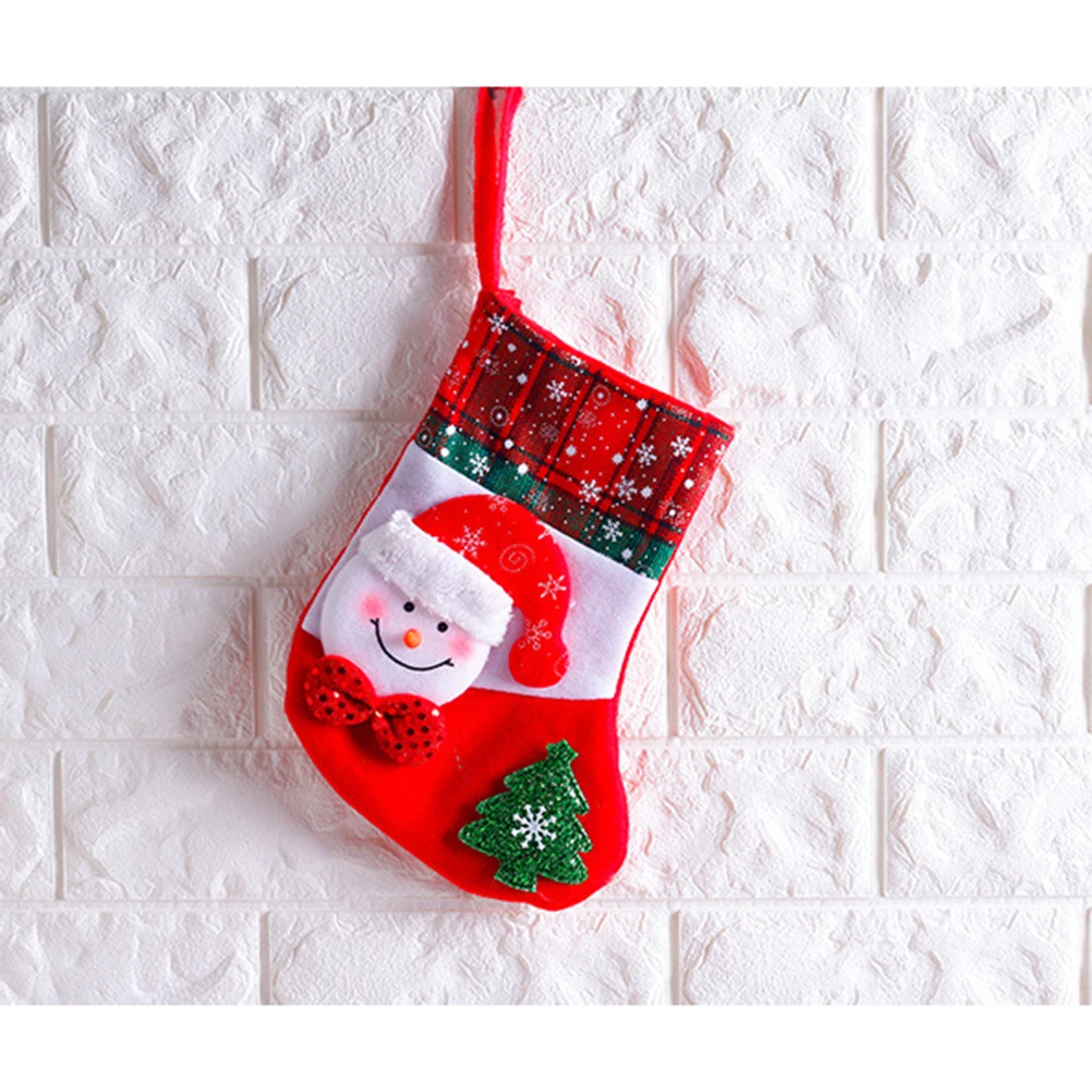 

4 Pcs Christmas Socks Decoration Gift Holders Snowflake Stocking Kids Stockings Bags Child