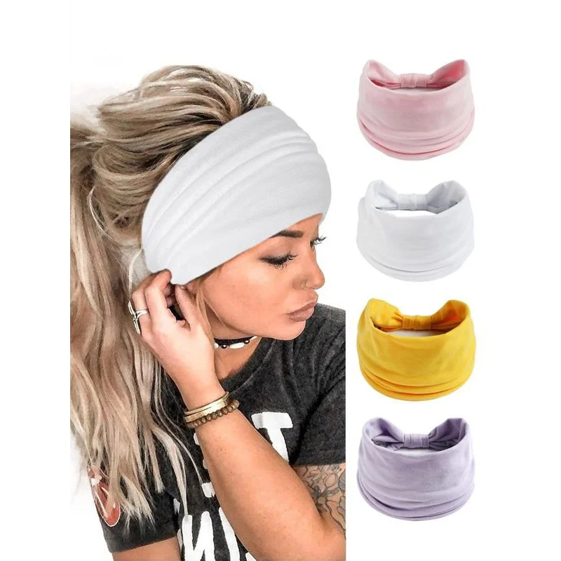 Summer 2024 Women's Simple Plain Color Elastic Hair Band for Women & Girls, Minimalist Headwear Suitable for Thick Hair, Fashion