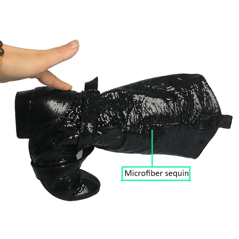 Wedopus Customized Heel Line Dance Boots Suede Sole Black Sequin Winter Boots Dancing Luxury Designer Dance Shoes Long Cowboy