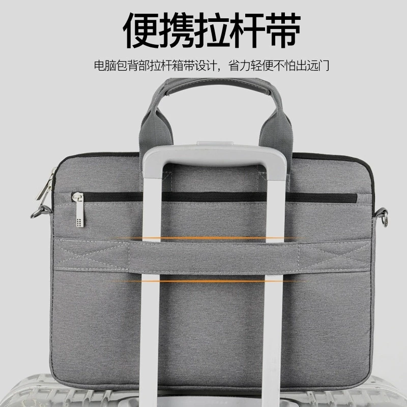 حقيبة كمبيوتر مزدوجة الطبقات مقاومة للزلازل ومقاومة للماء، حقيبة محمولة بكتف واحد مائلة، 14/16/17 بوصة la #3