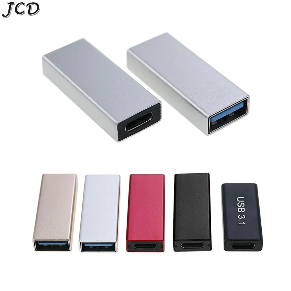 JCD 1pcs USB C USB 3.1 Type C Female to USB 3.0 A Female Converter Adaptor Connector  5gbps Charging Data Transmission