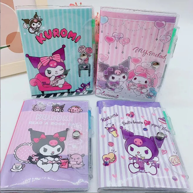 A5 A6 Sanrio Rubber Faced Notebook Hello Kitty Cinnamoroll Kuromi Cartoon Pad Notepad Pocket Book Student School Stationery Gift