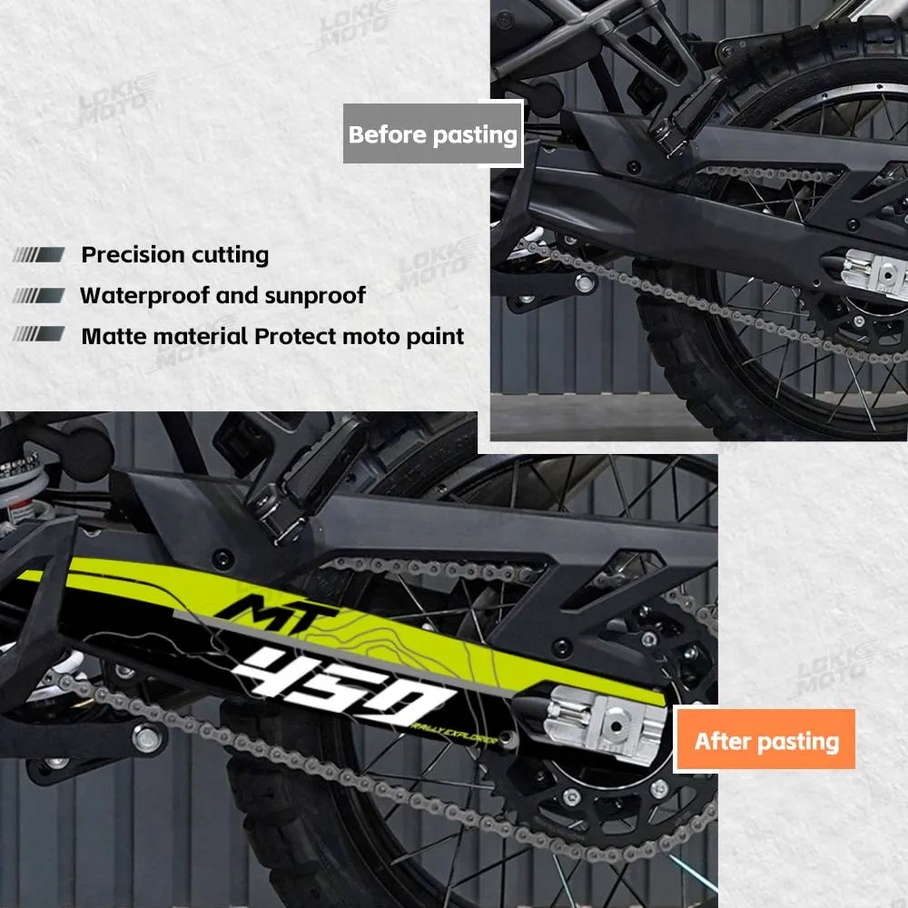 PVC Decal Motorcycle Swingarm Sticker Waterproof Rotating Shaft Protection Accessories For 450MT 450 MT 450 mt 2024 2025 Moto