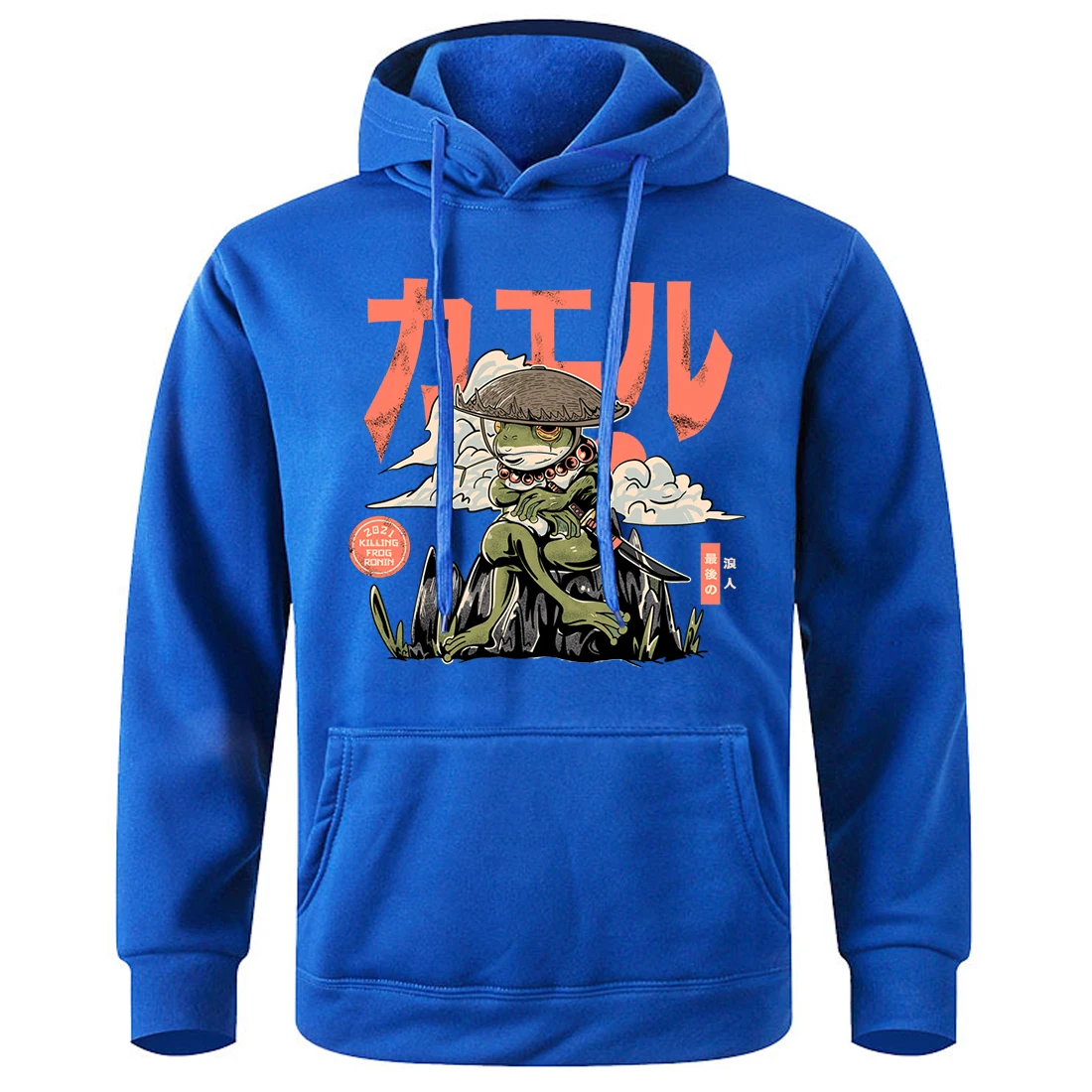 

The Last Frog Samurai Printing Hoodies Men Fashion Novelty Creative Hooded Basic Classic New Tracksuit Loose Fleece Warm Hoodie