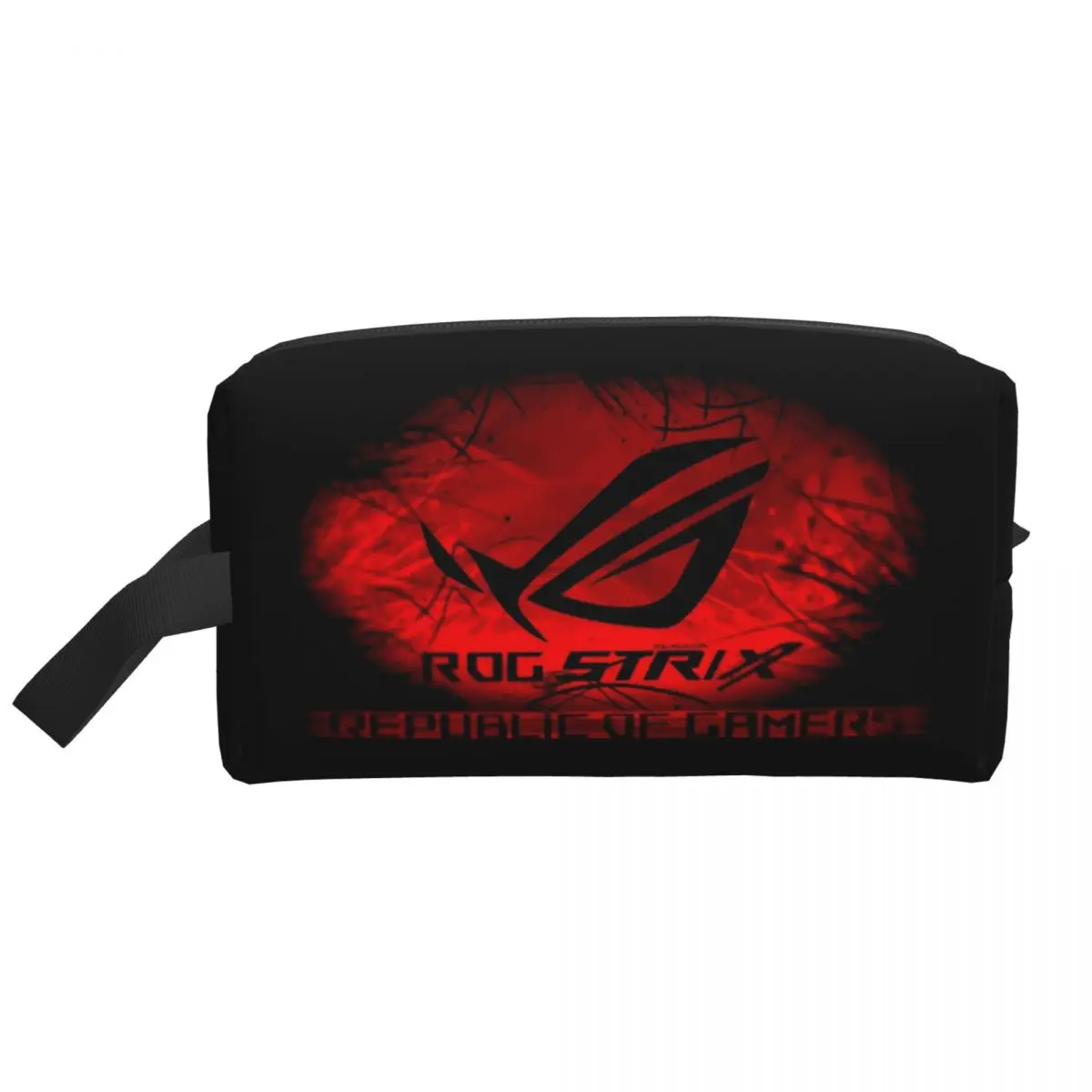 

Rog Strix Asus Black And Red Women Cosmetic Bags Travel Makeup Organizer Pouch Toiletry Storage Dopp Kit Box Pencil Case
