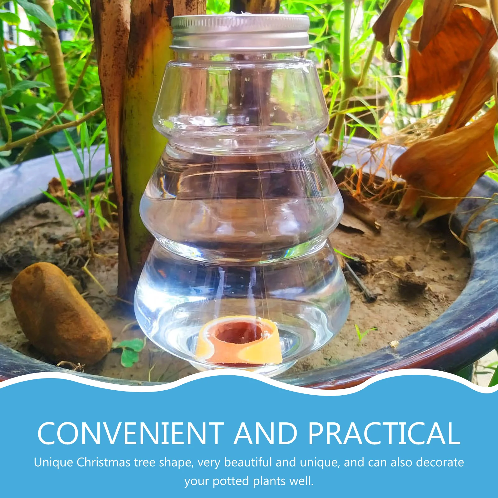 

2pcs Automatic Plant Waterer Self Watering Devices For Indoor Garden Yard Potted Plants Unique Christmas Tree Shape Durable