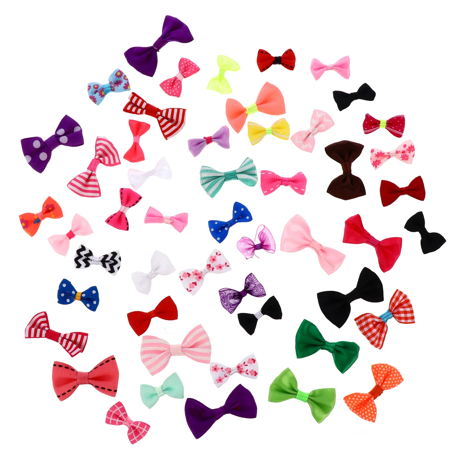 100 Pcs Bow Accessories Mini for Crafts Ribbon Applique Miniature Bows Crafting Gift Box