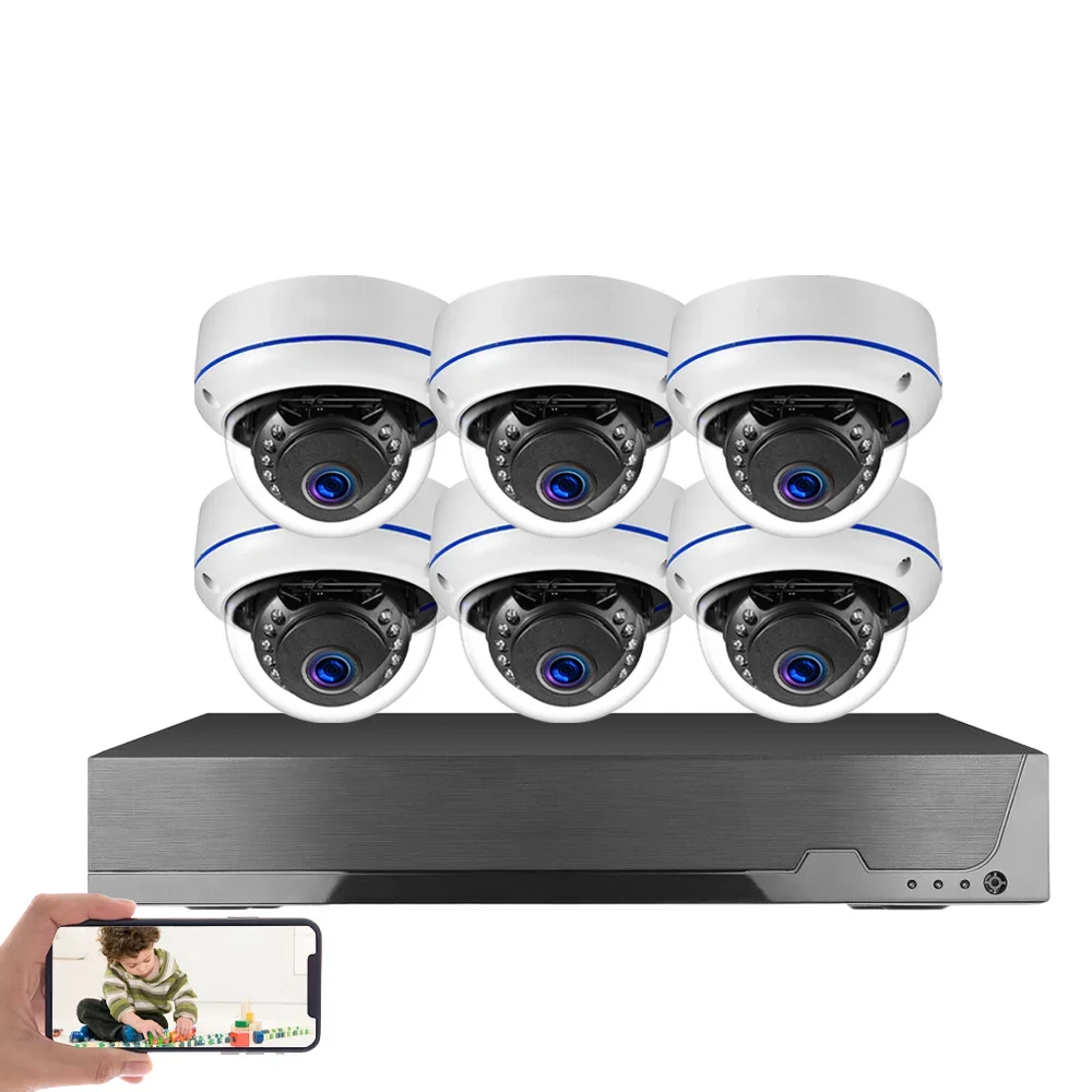 Tuya 8mp Poe Netwerk Bewaking Camera Systeem Kit 4K 8ch Nvr Kit Buiten Waterdicht Audio Cctv Ip Dome Bewakingscamera Systeem