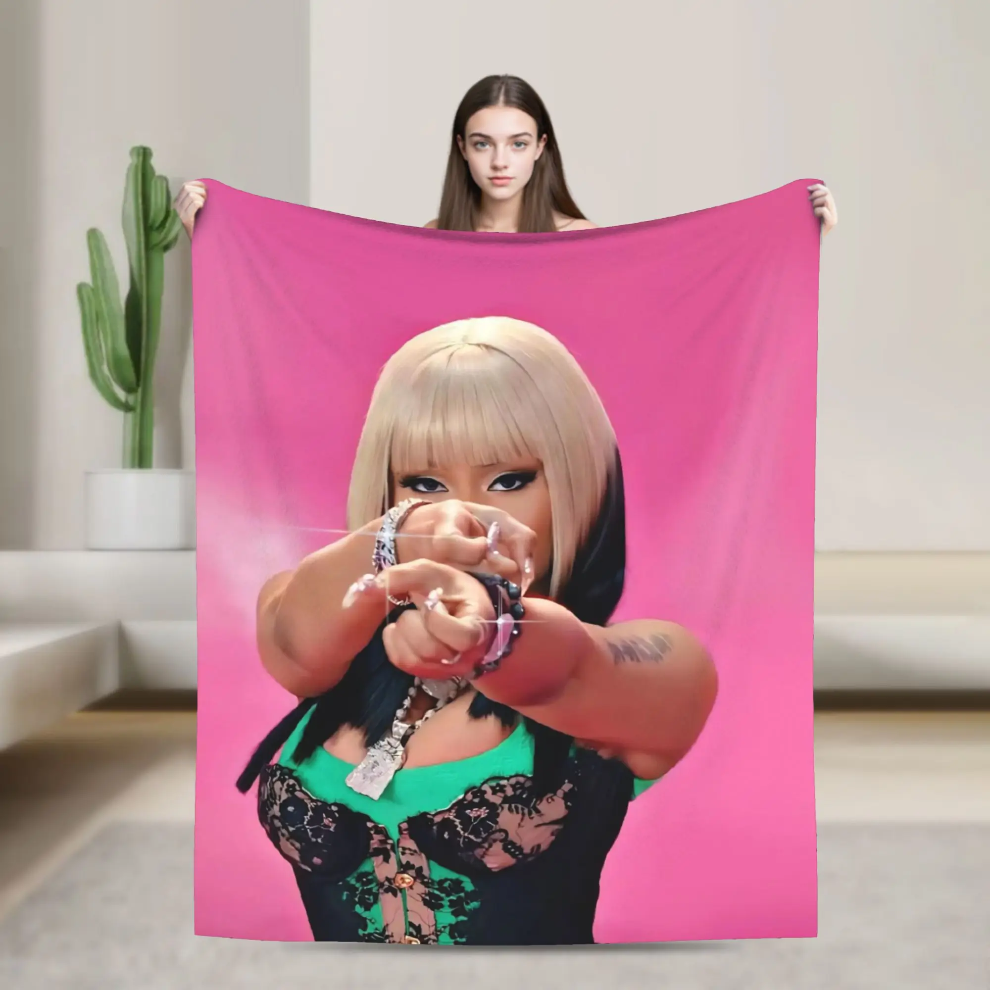 

Nicki Minaj Blanket Fleece Decoration Breathable Super Warm Throw Blankets for Home Car Bedspread