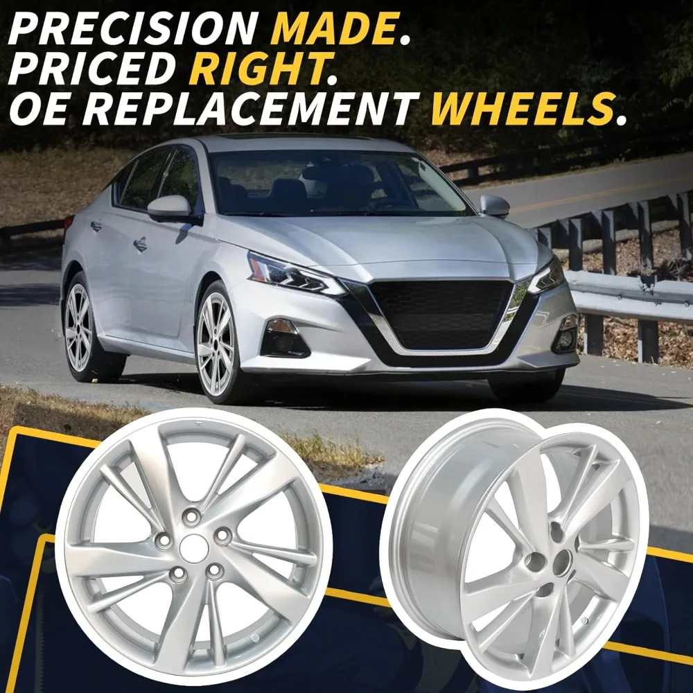 جنوط عجلات من سبائك الألومنيوم الفضية مقاس 17 بوصة مناسبة لنيسان ألتيما 2013 2014 2015 2016، ALY62593U20N، مواصفات مخزون OE