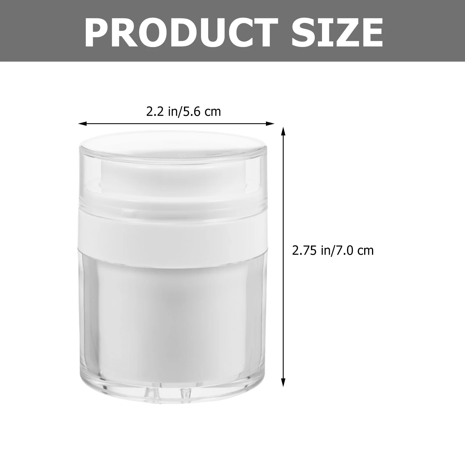 

2 Pcs Cream Airless Pump Dispenser Empty Lotion Bottles Refillable AS Jar Plastic