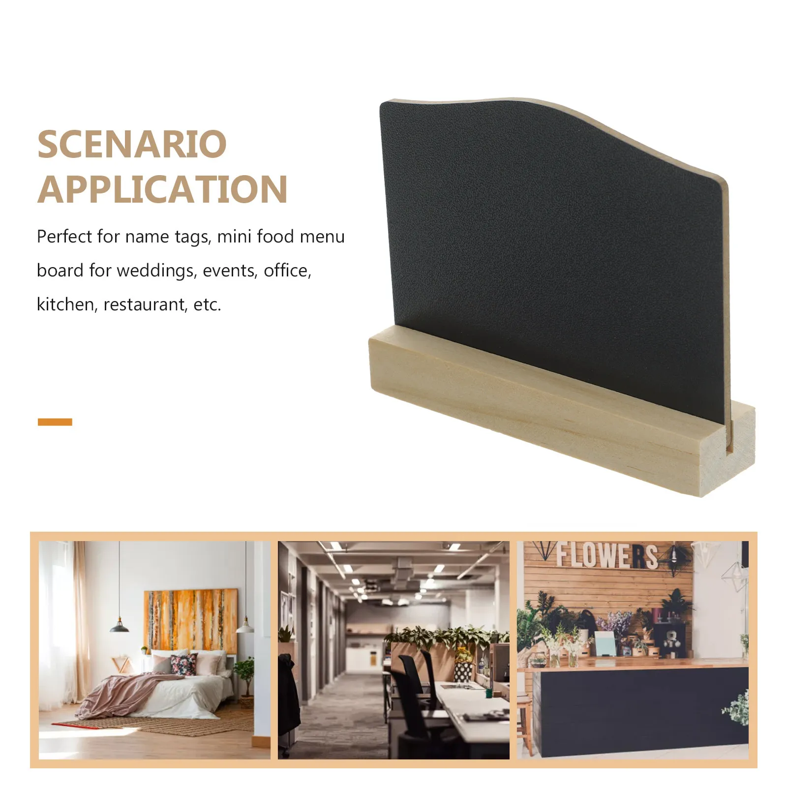 5Pcs Mini Double-Sided Chalkboard with Wooden Stand Reusable Tabletop Message Board for Wedding Table Numbers Menu Signs Desk
