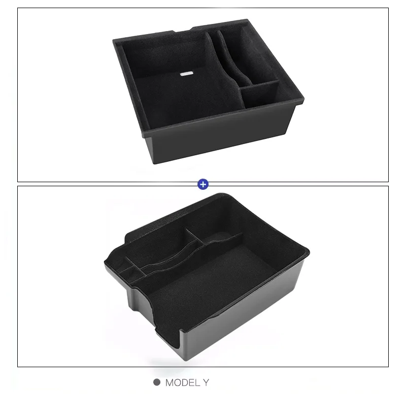 

For Tesla Model 3/Y 2021-2024 Center Console Organizer Storage Tray-Felt Lined/Silicone Liner