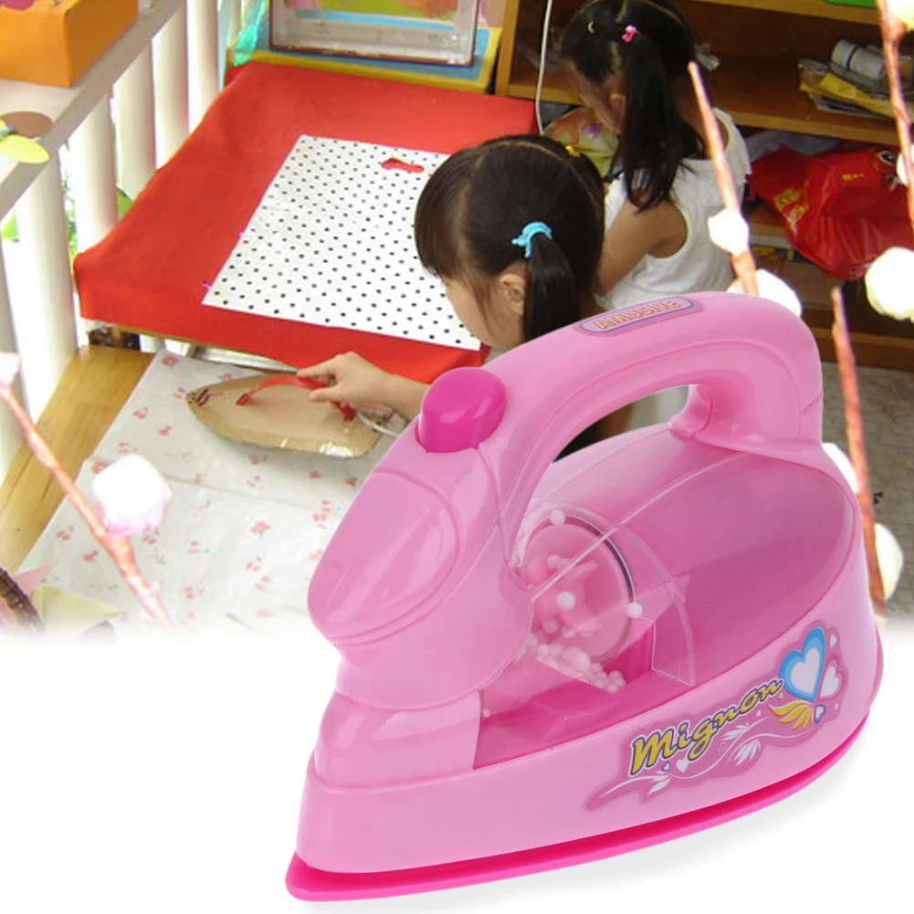 Mini Electric Iron Light-up Simulation Kids Children Play House Toy