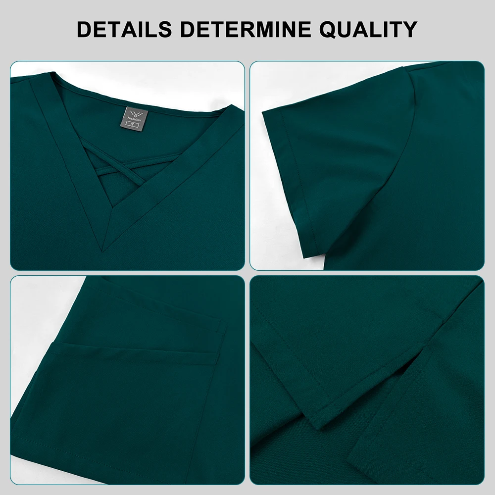 Wholesale Scrub Set Beauty Spa Uniform Nursing Articles Dentist Workwear Clinical Top Pants Hot Sales Workwear Surgical Uniforms