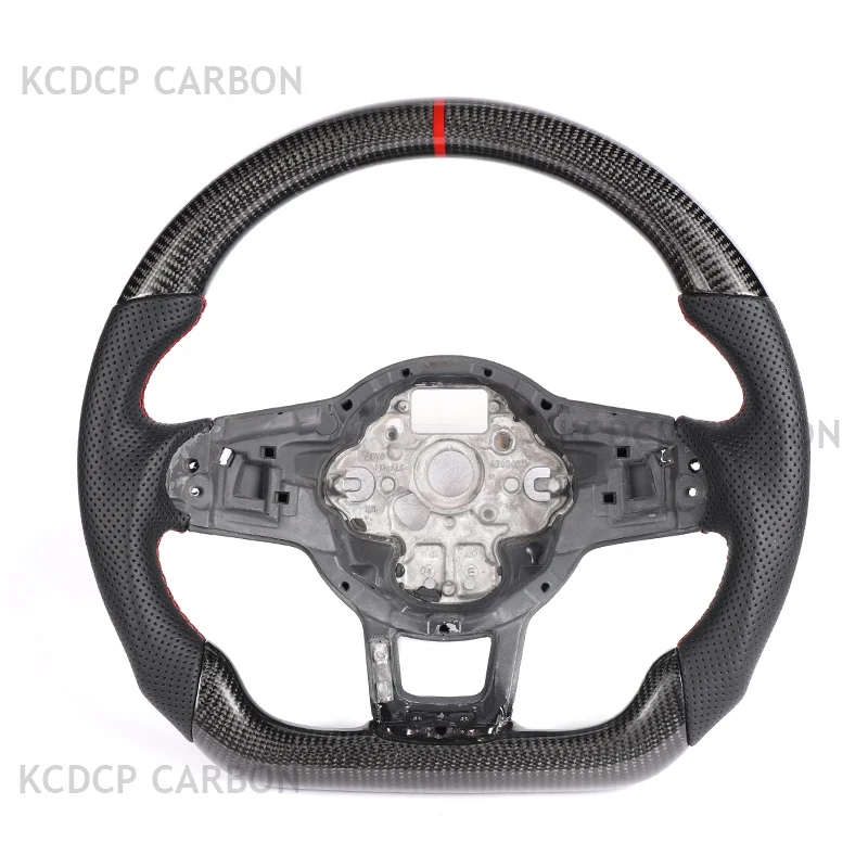 For Volkswagen Golf 7.5 GTI MK7 VW Polo GTS GTD GTE Scirocco R Passat CC R-Line LED Carbon Fiber Complete Steering Wheel