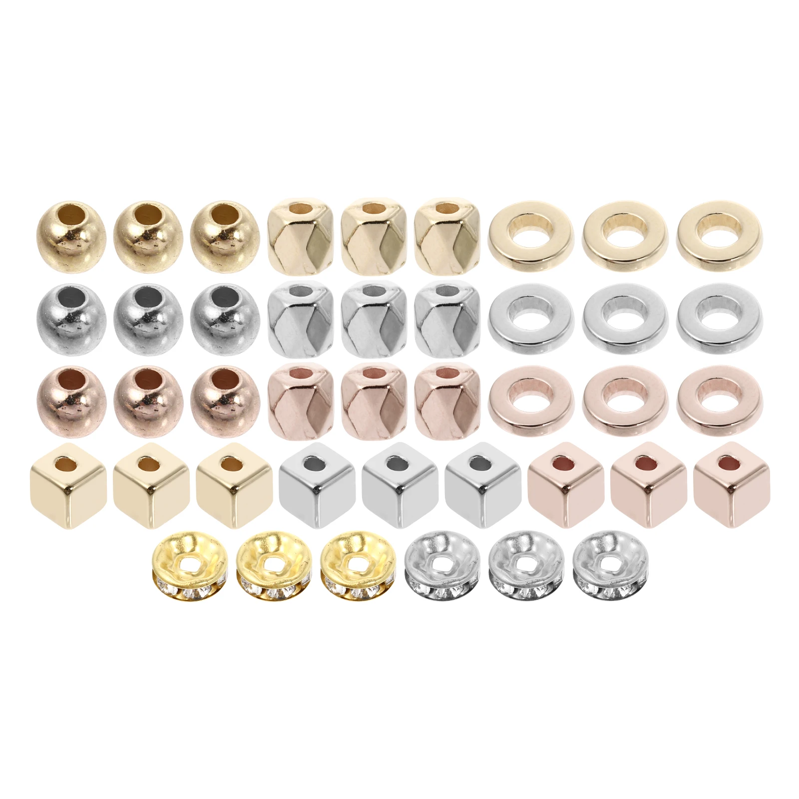 

DIY Beads for Jewelry Making Round Plastic Abs Cube Spacer Craft Accessories Loose Bead made Findings Bead CharmDIY