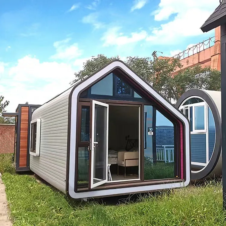 Casa prefabricada portátil de lujo, casa Modular personalizada, contenedor de cabina de manzana, 20 pies y 40 pies