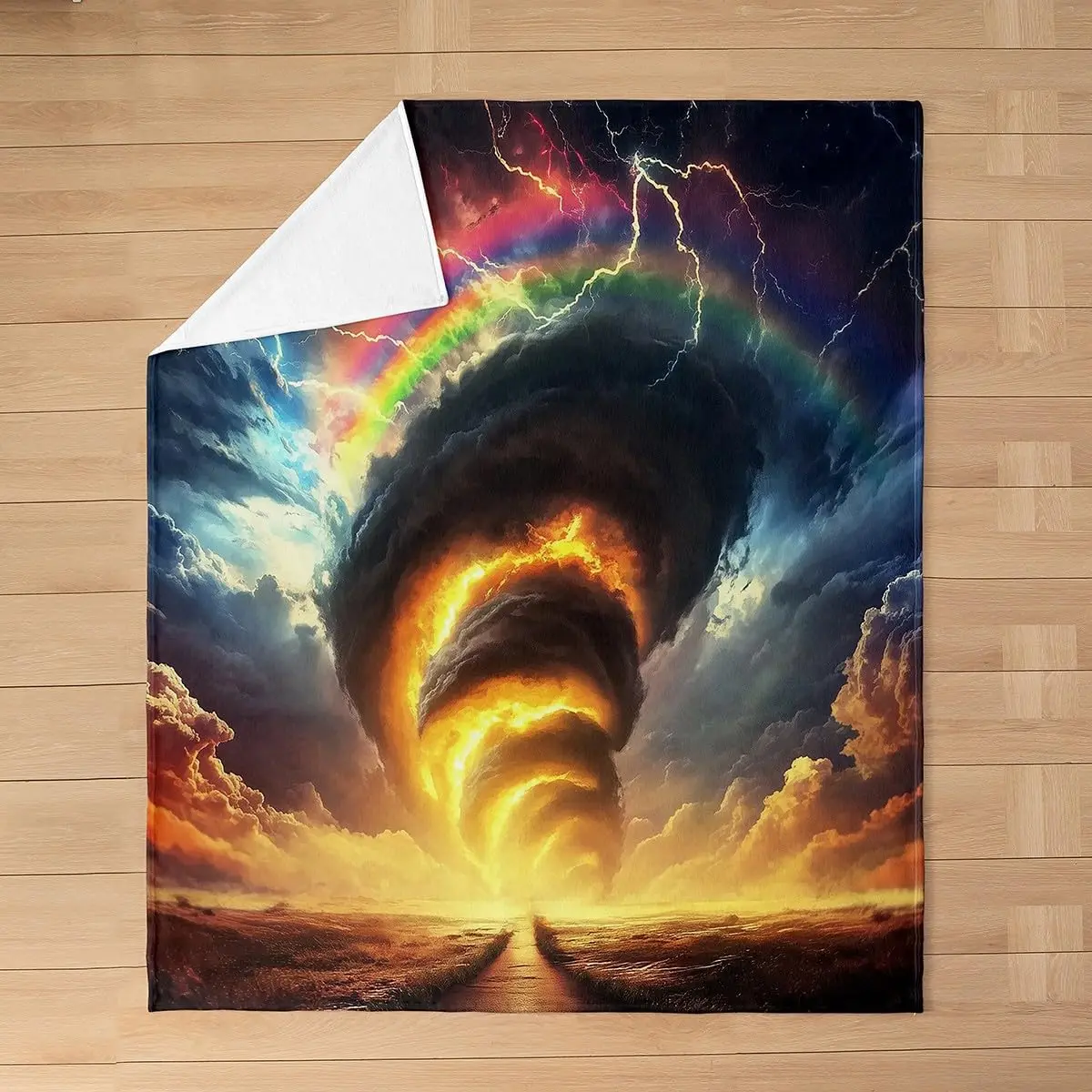 Tornado Throw Blanket for Bedroom Living Room Sofa Couch,Natural Disaster Fleece Blanket,Lightning Hurricane Flannel Bed Blanket