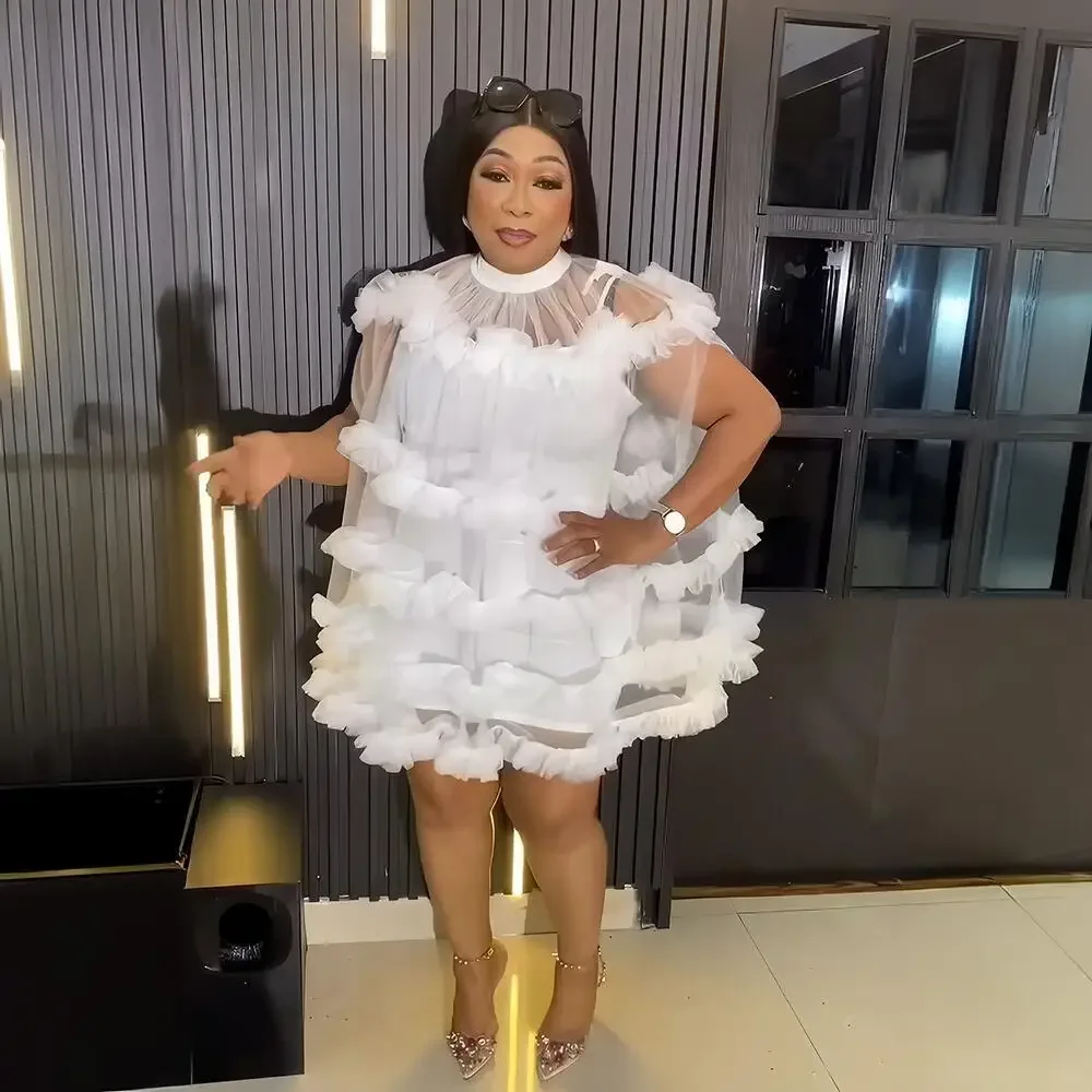 فستان نسائي فضفاض على الموضة فساتين نسائية شبكية فستان أسود للحفلات المسائية مكون من قطعتين ملابس أنقرة Dashiki أفريقيا بوبو #1