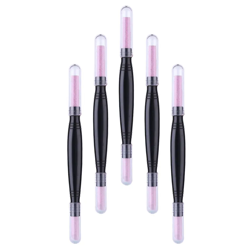 5Pcs Buffer Pedicure Pen Double-Headed Polishing Stick for Nail Surface Smoothing Cuticle Care Exfoliation Nail Shop Supplies