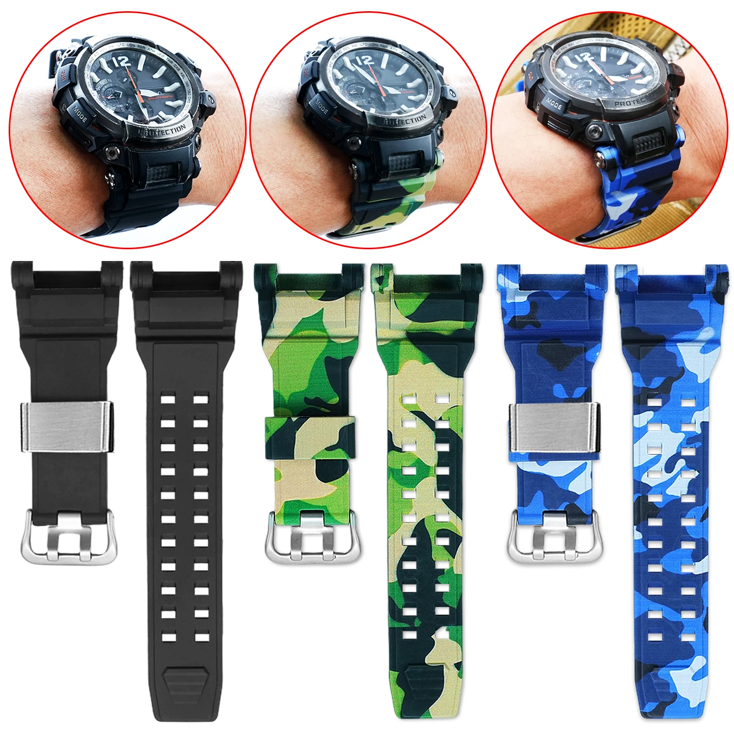 Luxury Watch G Shock - Pulseira de silicone macio GPW2000 para