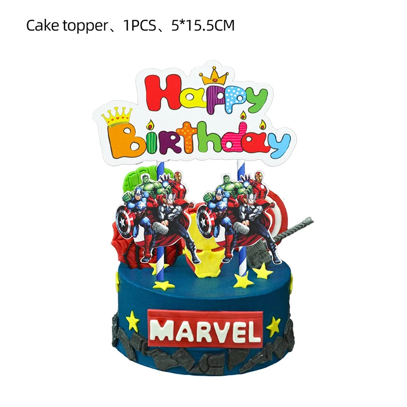 The Super Hero Marvel Birthday Party Decorations Paper Tableware Banner Backdrop Cake Topper Deco Balloon Party Supplies for Boy