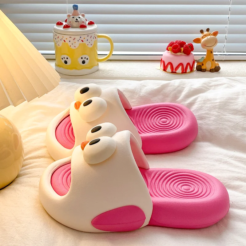 

Summer New Women Cartoon Eye Pattern Thick Sole Heightened Slippers Super Soft Non Slip Outdoor Beach Sandals