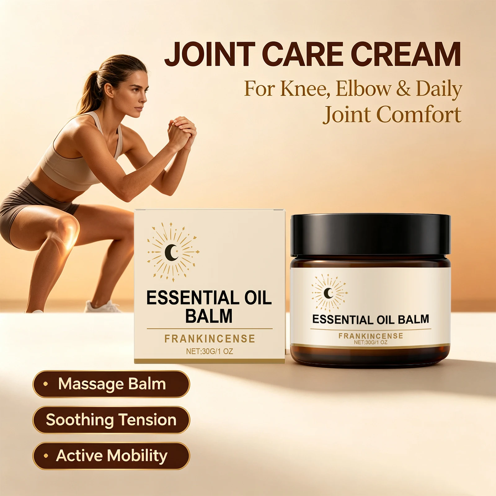 Frankincense Essential Oil Balm for Knees and Elbows Relieves Tightness and Enhances Flexibility Soothing Joint Massage Cream