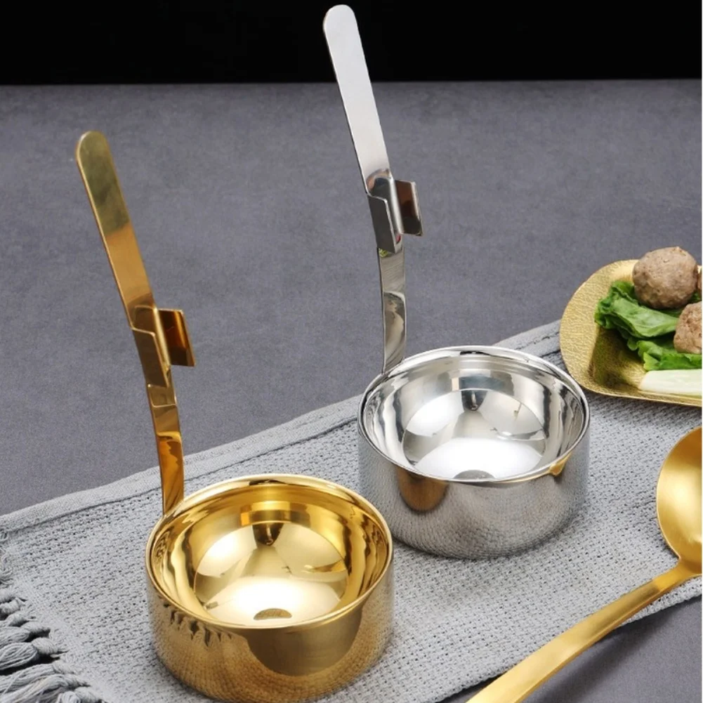 Korean Style Stainless Steel Spoon Rest Holder for Kitchen Counter with Deep Drip Tray 21.4 x 9.8 cm Silver Gold