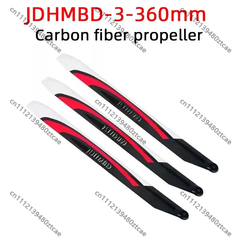 360mm Carbon Fiber 3-Blade Main Rotor Blades, RC Helicopter Tri-Blade Propeller Spare Parts For 360-470 Class Model Aircraft
