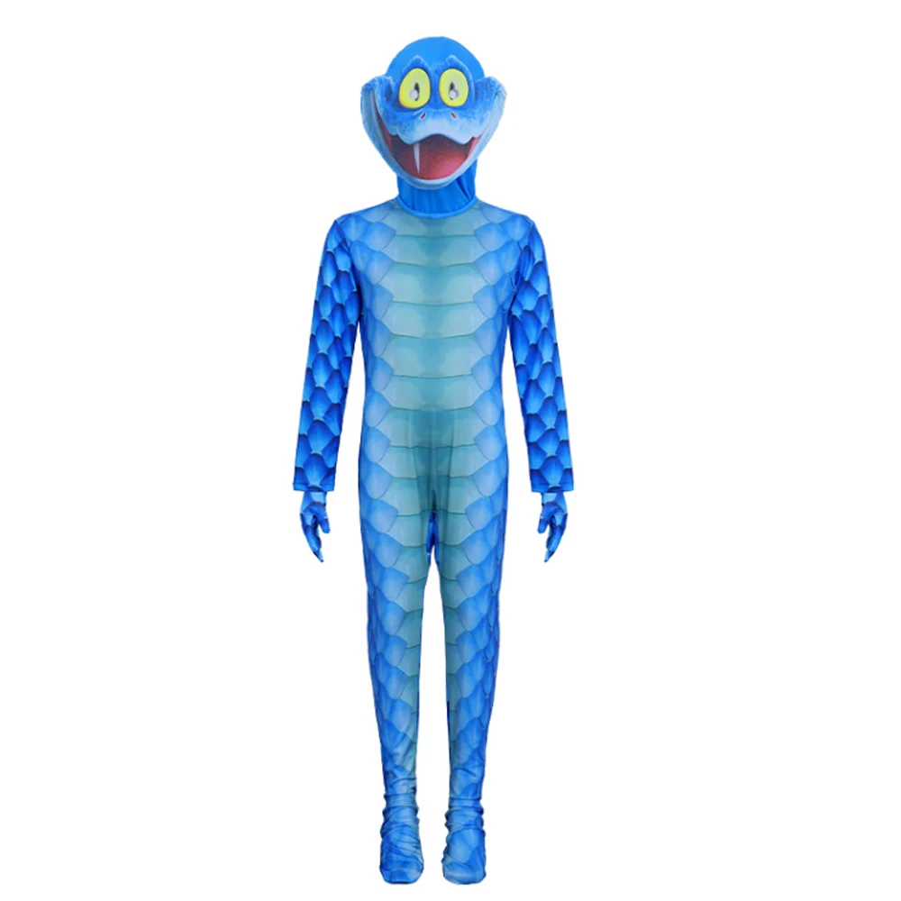 Kids Zootopia 2 Snake Gary Cosplay Costumes Bodysuit Jumpsuit Mask Halloween Christmas Party Funny