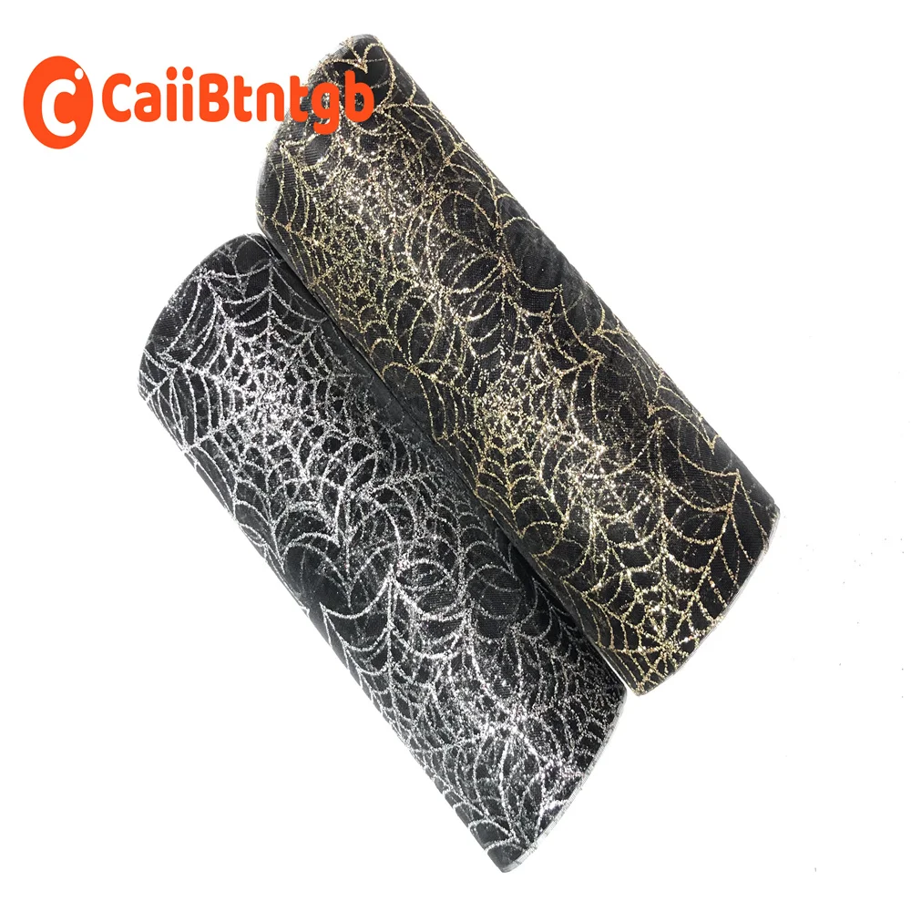 15cm * 10 yards Glitzer Halloween Tüll Roll Spinnennetz Muster für Girlande machen Dekoration DIY – Detail 3