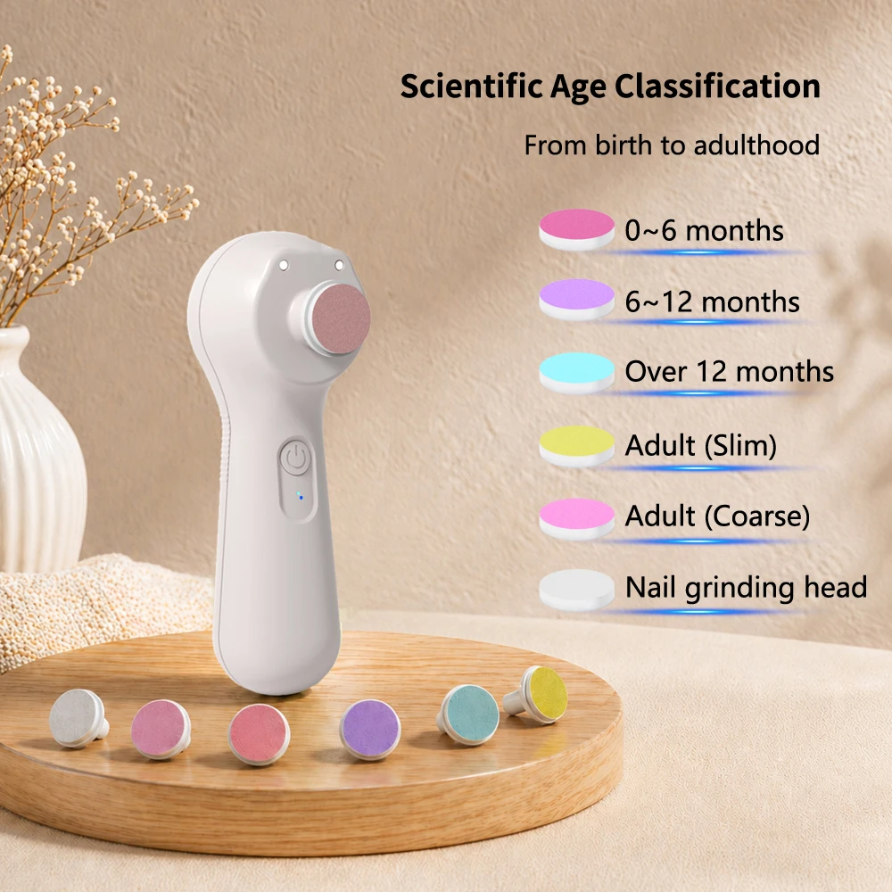 Ultra Quiet Kids Nail File USB Charging Safe Gentle Baby Nail Trimmer Newborn Manicure Tool