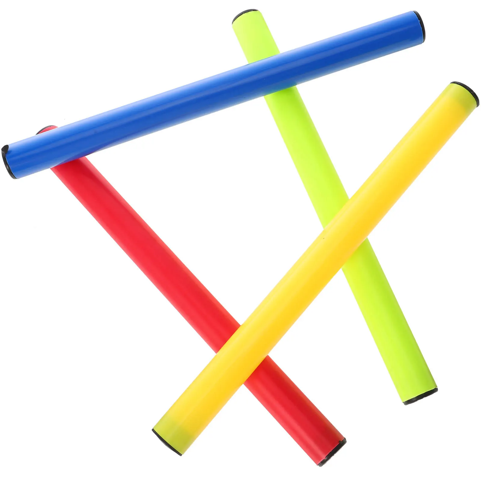 

4Pcs Relay Baton Lightweight Plastic Racing Competition Tools for Kids Adults Events Smooth Edge
