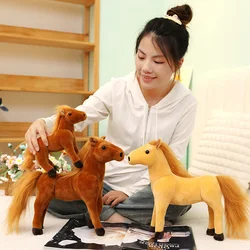 20/30/40cm Giant Plush Animal Lovely Creative Horse Real Life Christmas Gift Huggable Doll Toys For Children