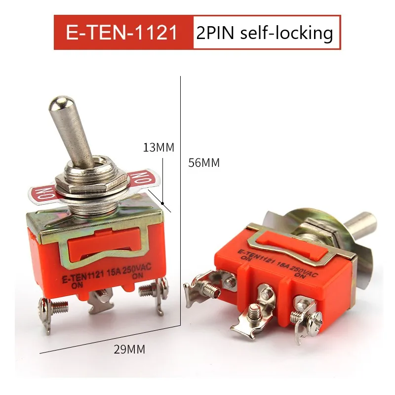 E-TEN Series Toggle Switch 15A 250VAC ON-OFF ON-OFF-ON