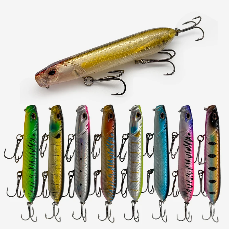 Oberflächenköder aus Kunststoff, schwimmender Angelköder, 17,4 g, Minnow-Köder, geeignet für Süß- und Salzwasser.