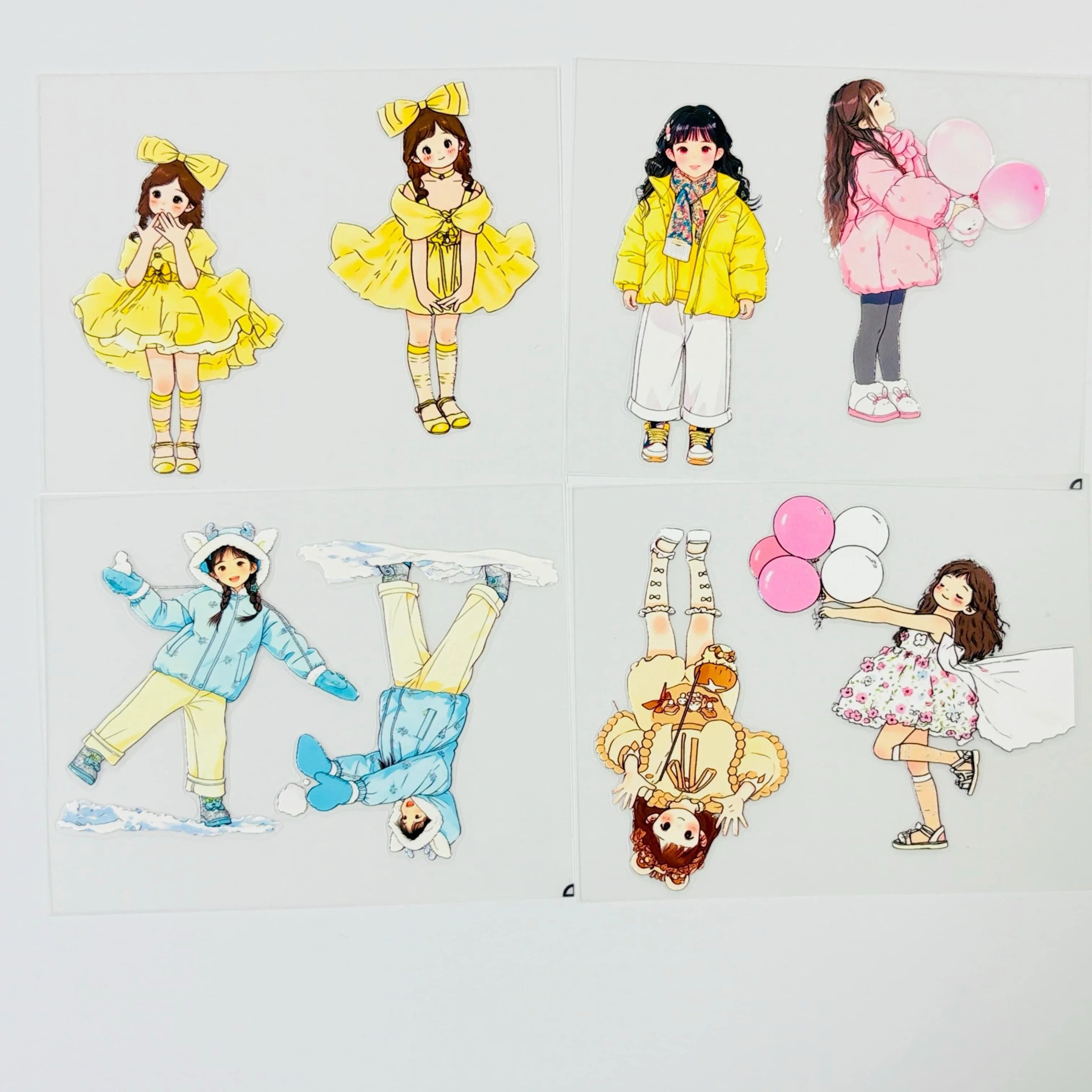 

11.12 17 Models, Sticker DIY PET Little Girl Model, Mobile Phone Back Card Collage