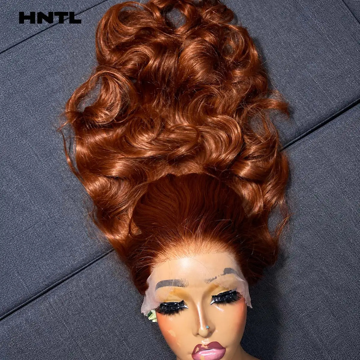 Ready to Wear Reddish-Brown 13x6 13x4 Transparent HD Lace Front Bouncy Curly Glueless Wig 100% Human Hair Pre Plucked Wigs