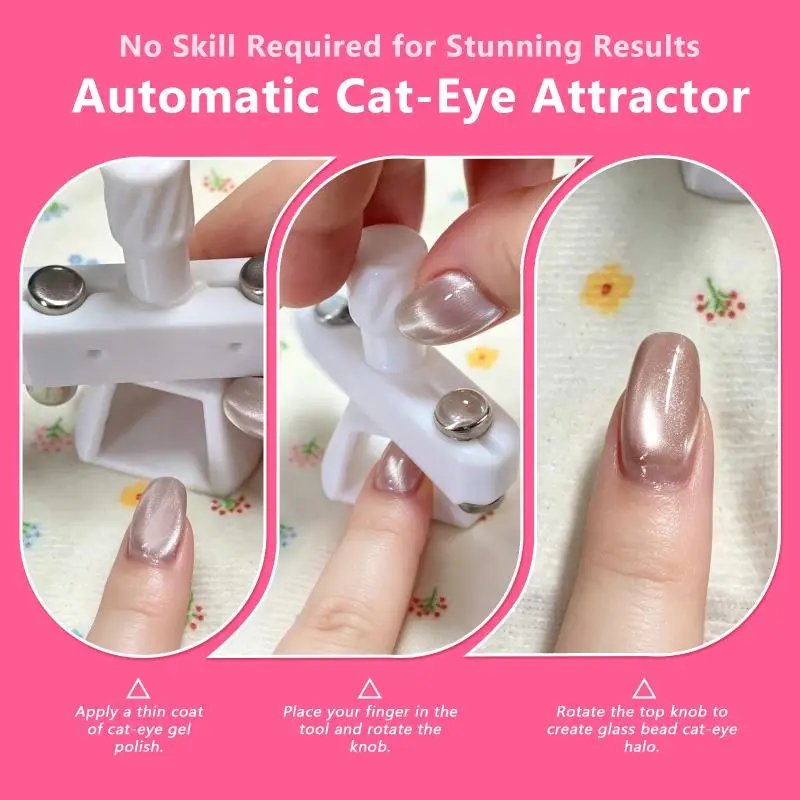 Portable Gyroscope Cat Eye Nail Magnet 1Pcs Glass Bead Strong Magnetic Nail Art Tool for Travel Home Manicure Use
