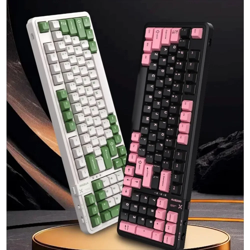 

AUSDOM Hola98 Customized Mechanical Keyboard Gaming Tri-mode BT5/2.4G/Type-C Mahjong Tone Gasket Ergonomic Girls Hot Swap Office