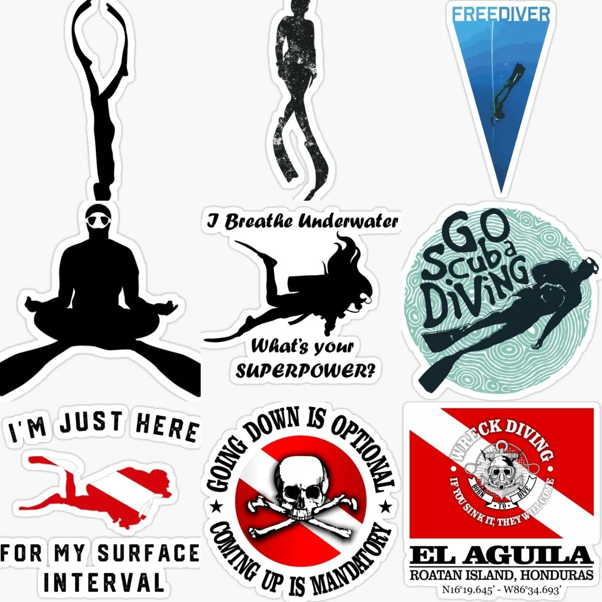 

Scuba Diving Diver Skull Flag Sticker Vinyl Motorcycle Laptop Bumper Truck Window Wall Bicycle Glass Helmet Camper Van Car Decal